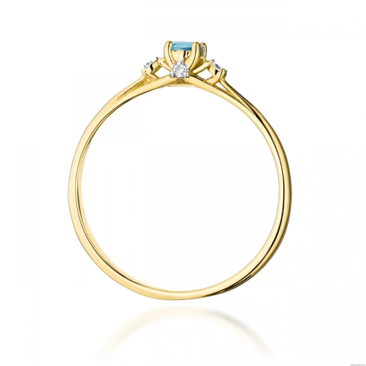 Pierścionek W0614 Topaz 0,15ct żółte złoto