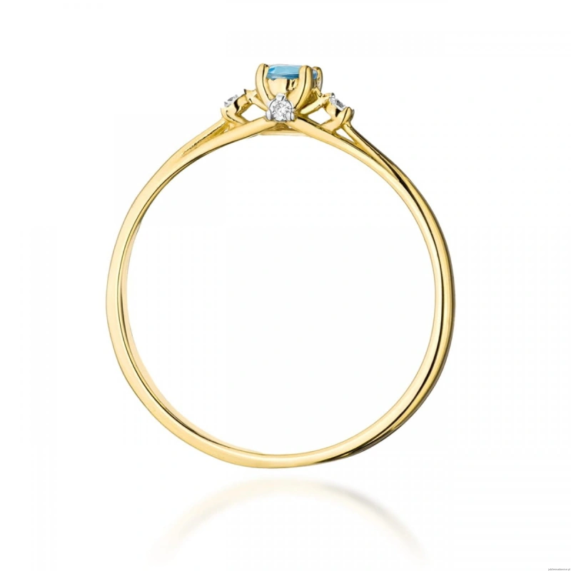 Pierścionek W0614 Topaz 0,15ct żółte złoto