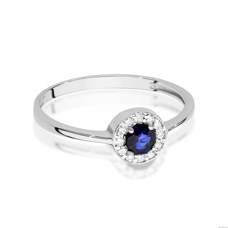 Pierścionek W0616 Szafir 0,30ct białe złoto