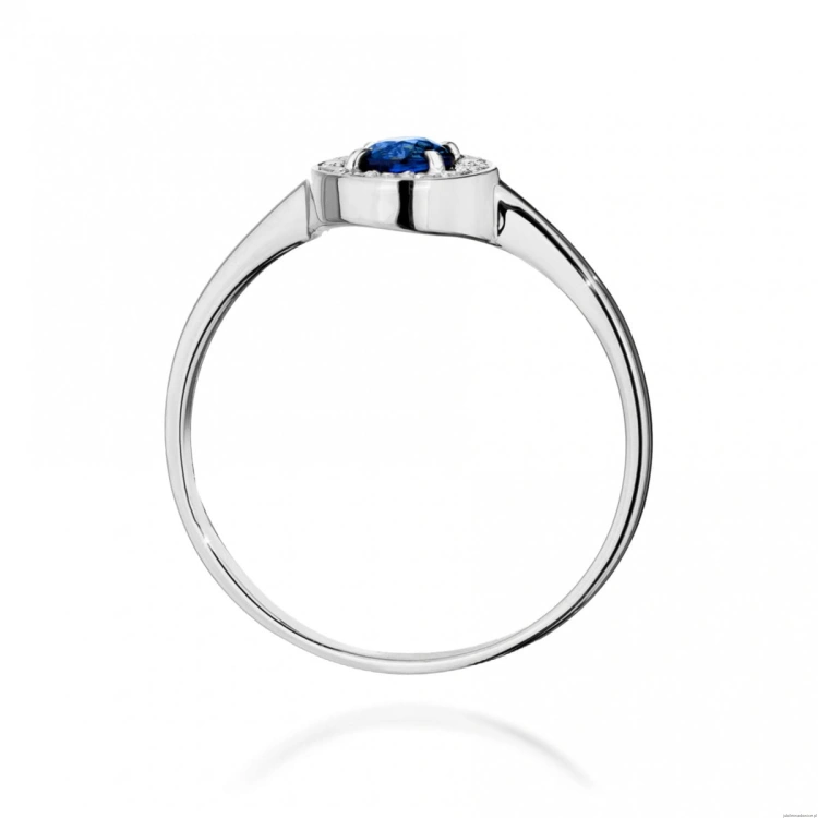 Pierścionek W0616 Szafir 0,30ct białe złoto