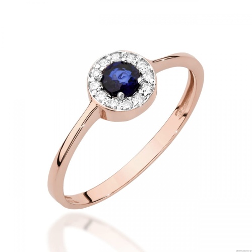 Pierścionek W0616 Szafir 0,30ct różowe złoto