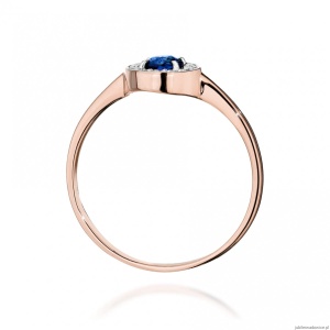 Pierścionek W0616 Szafir 0,30ct różowe złoto