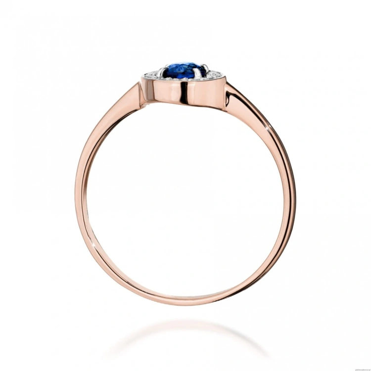 Pierścionek W0616 Szafir 0,30ct różowe złoto