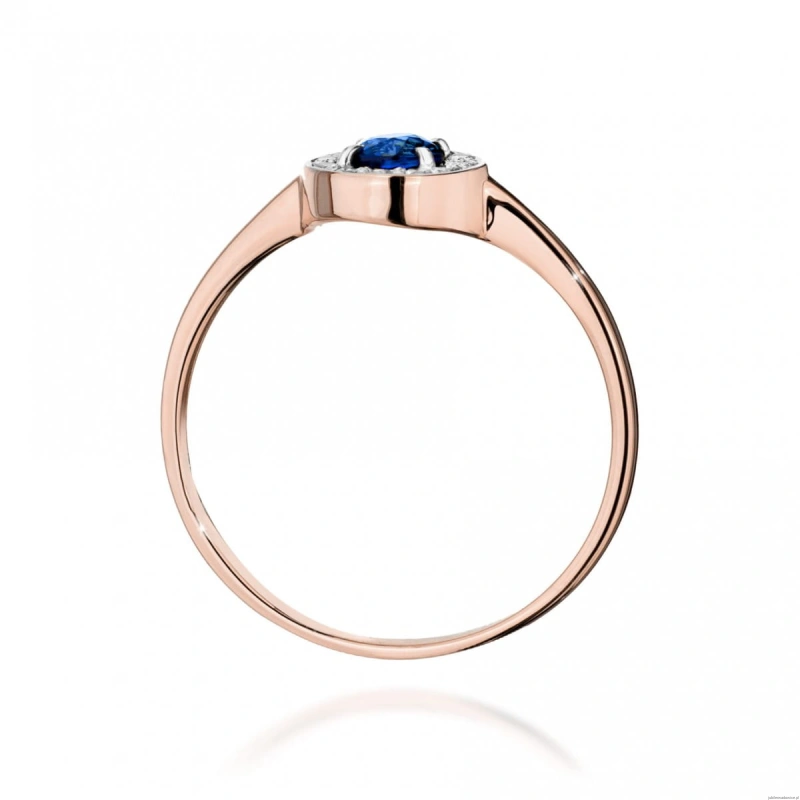 Pierścionek W0616 Szafir 0,30ct różowe złoto