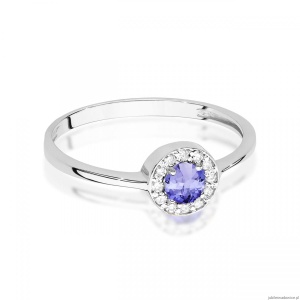 Pierścionek W0616 Tanzanit 0,35ct białe złoto