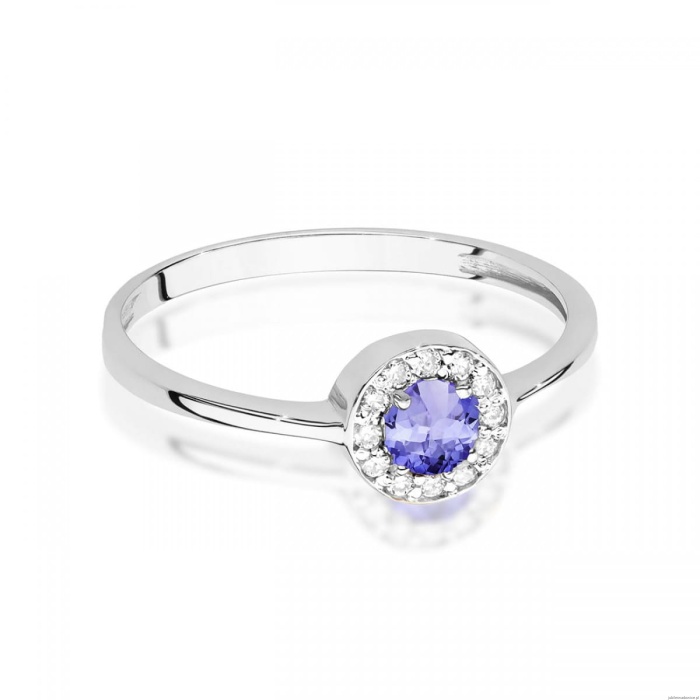 Pierścionek W0616 Tanzanit 0,35ct białe złoto