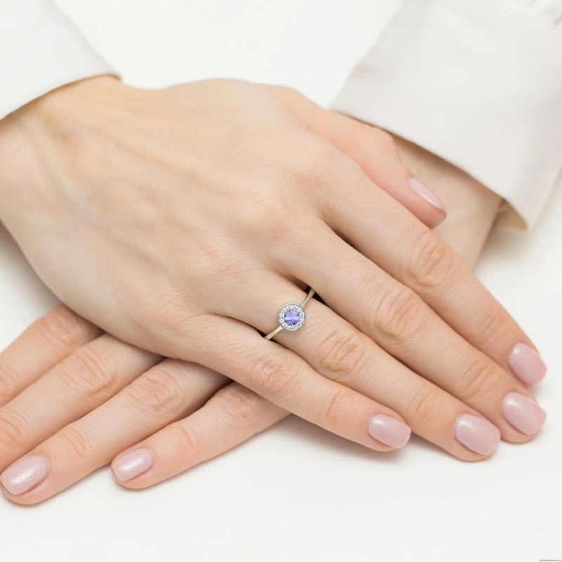 Pierścionek W0616 Tanzanit 0,35ct białe złoto