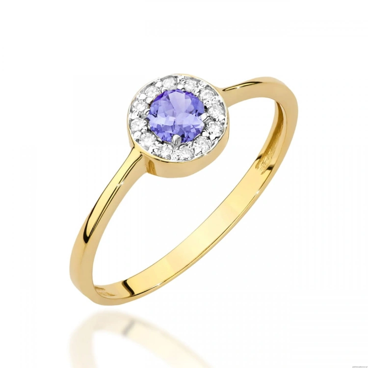 Pierścionek W0616 Tanzanit 0,35ct żółte złoto