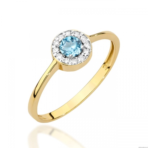 Pierścionek W0616 Topaz 0,25ct żółte złoto