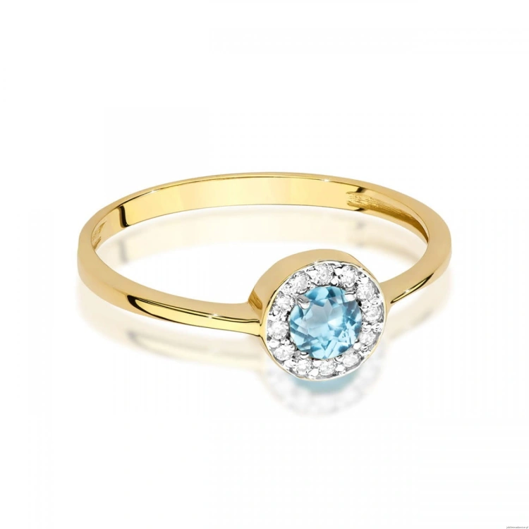 Pierścionek W0616 Topaz 0,25ct żółte złoto