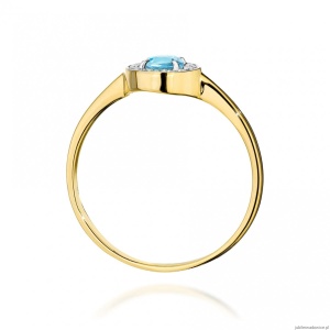 Pierścionek W0616 Topaz 0,25ct żółte złoto
