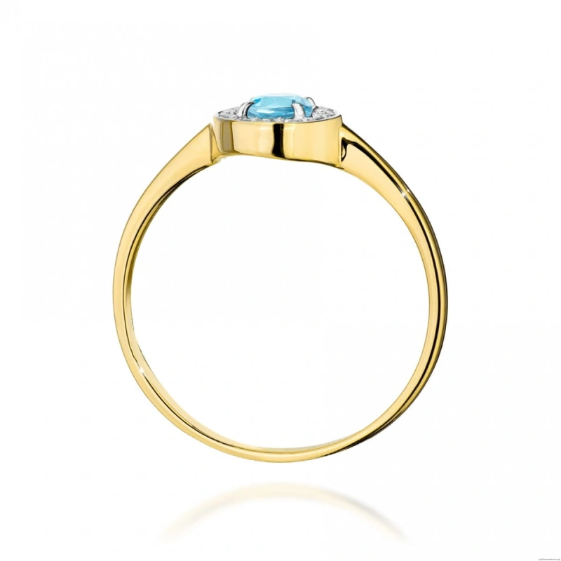 Pierścionek W0616 Topaz 0,25ct żółte złoto