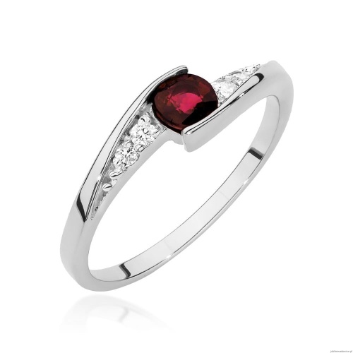 Pierścionek W0618 Rubin 0,30ct białe złoto