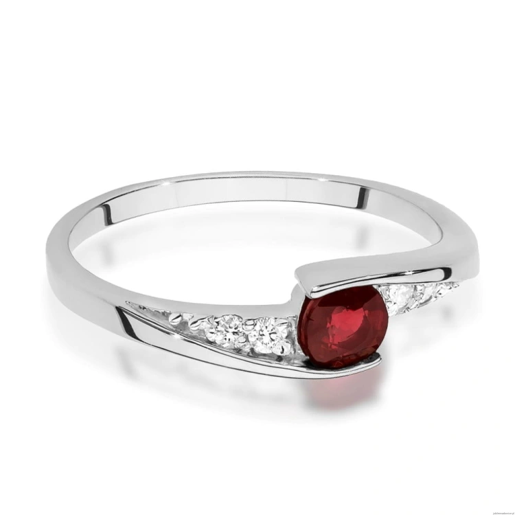 Pierścionek W0618 Rubin 0,30ct białe złoto