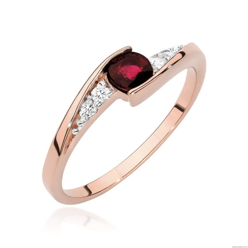 Pierścionek W0618 Rubin 0,30ct różowe złoto