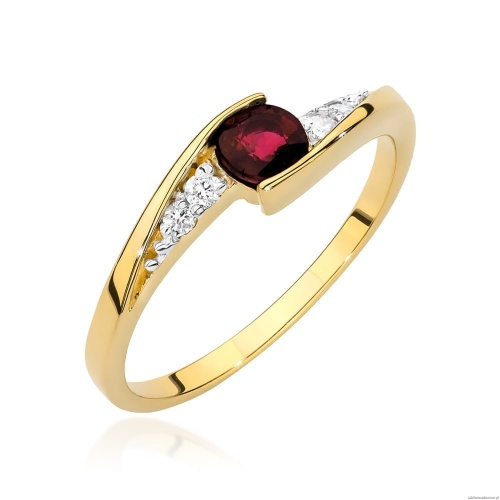 Pierścionek W0618 Rubin 0,30ct żółte złoto