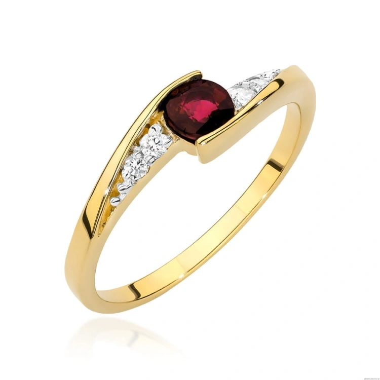 Pierścionek W0618 Rubin 0,30ct żółte złoto