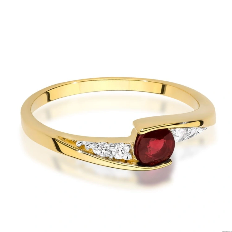 Pierścionek W0618 Rubin 0,30ct żółte złoto