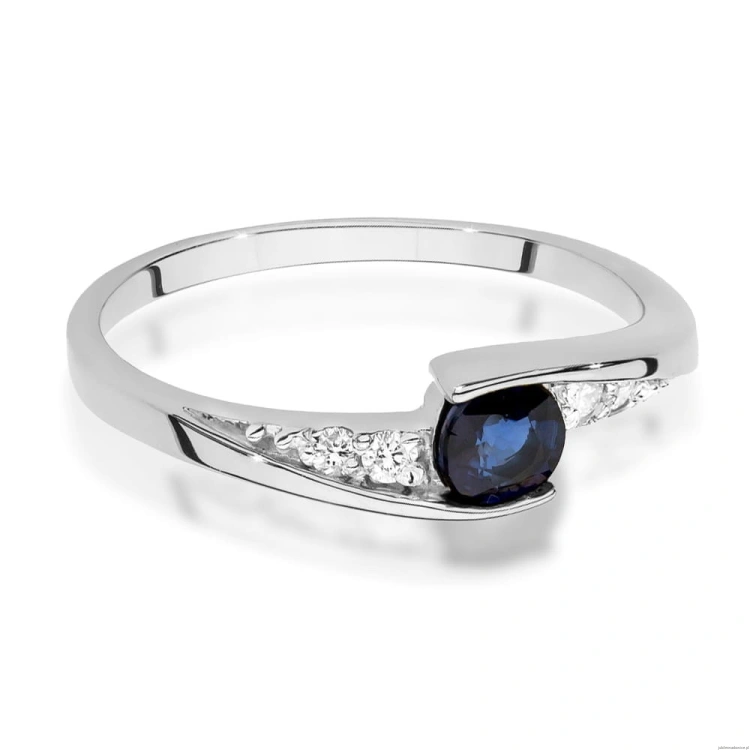 Pierścionek W0618 Szafir 0,30ct białe złoto