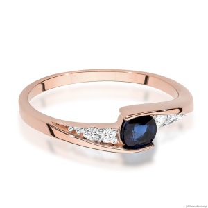 Pierścionek W0618 Szafir 0,30ct różowe złoto