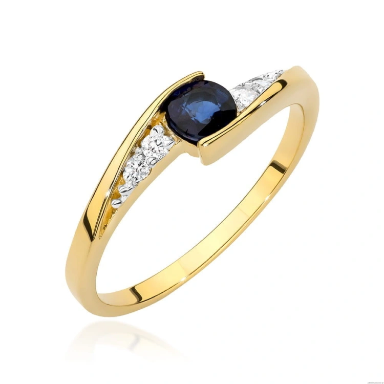 Pierścionek W0618 Szafir 0,30ct żółte złoto