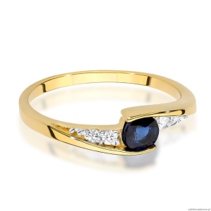 Pierścionek W0618 Szafir 0,30ct żółte złoto