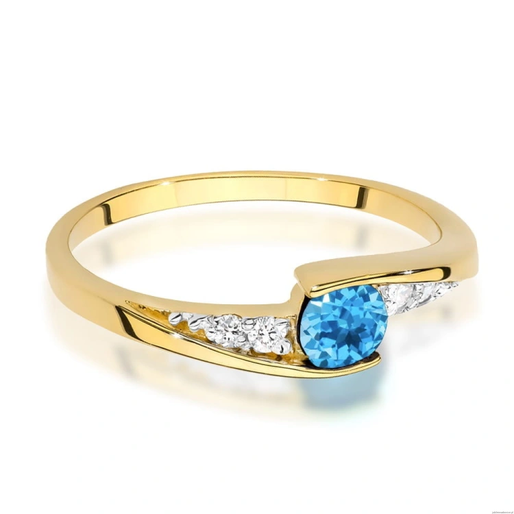 Pierścionek W0618 Topaz 0,25ct żółte złoto