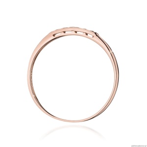 Pierścionek W0619 Czarny Diament 0,12ct różowe złoto