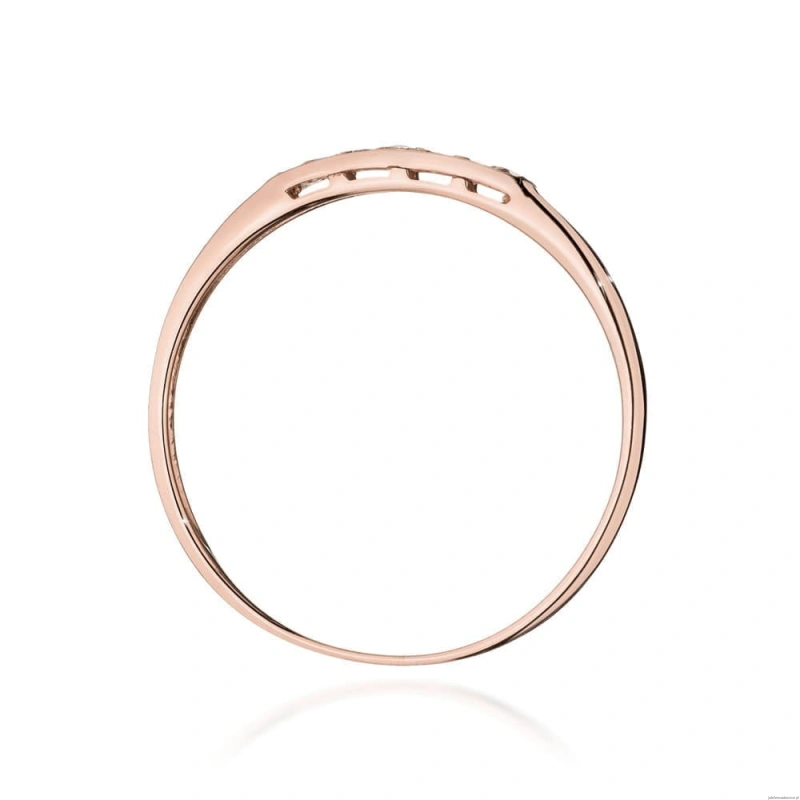 Pierścionek W0619 Czarny Diament 0,12ct różowe złoto