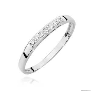 Pierścionek W0619 z diamentami białe złoto