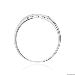Pierścionek W0619 z diamentami białe złoto