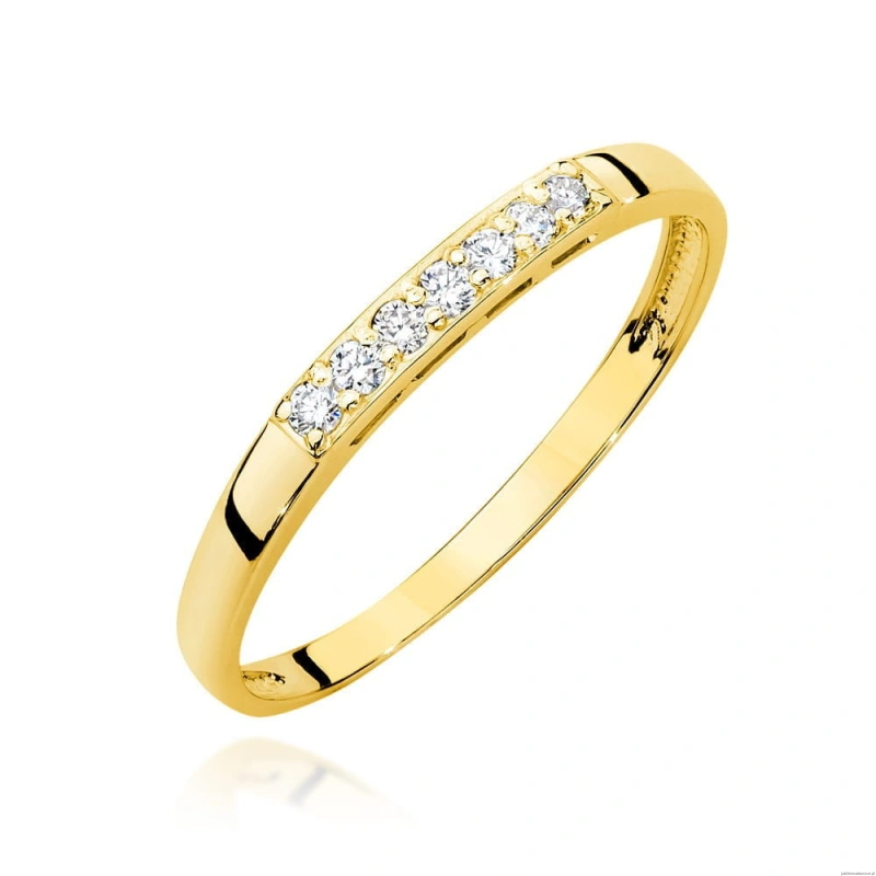 Pierścionek W0619 z diamentami żółte złoto