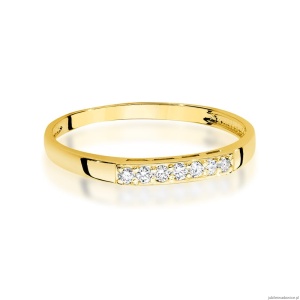 Pierścionek W0619 z diamentami żółte złoto