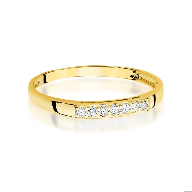 Pierścionek W0619 z diamentami żółte złoto