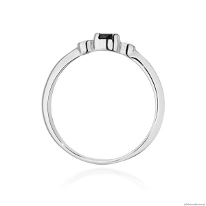 Pierścionek W0620 Czarny Diament 0,12ct białe złoto