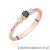 Pierścionek W0620 Czarny Diament 0,12ct różowe złoto