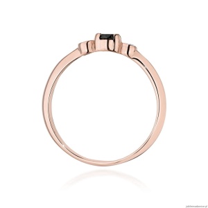 Pierścionek W0620 Czarny Diament 0,12ct różowe złoto