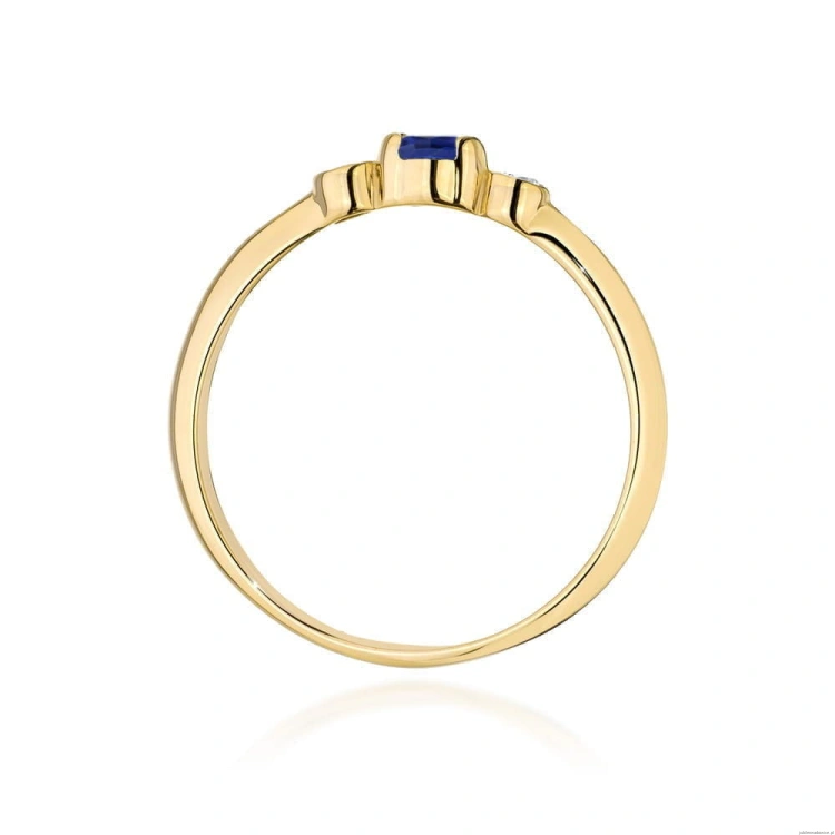 Pierścionek W0620 Szafir 0,15ct żółte złoto