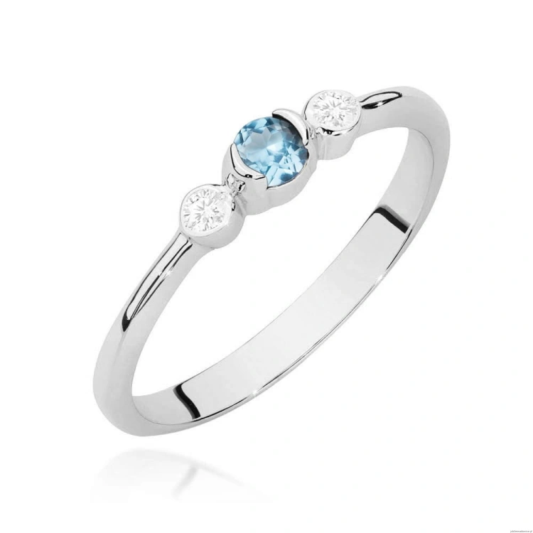 Pierścionek W0620 Topaz 0,15ct białe złoto