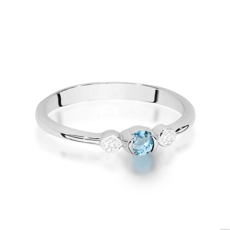 Pierścionek W0620 Topaz 0,15ct białe złoto