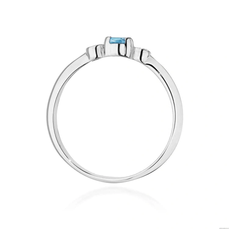 Pierścionek W0620 Topaz 0,15ct białe złoto