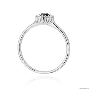 Pierścionek W0622 Czarny Diament 0,50ct białe złoto