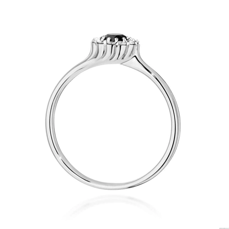 Pierścionek W0622 Czarny Diament 0,50ct białe złoto