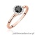 Pierścionek W0622 Czarny Diament 0,50ct różowe złoto