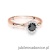 Pierścionek W0622 Czarny Diament 0,50ct różowe złoto