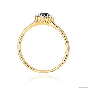 Pierścionek W0622 Czarny Diament 0,50ct żółte złoto