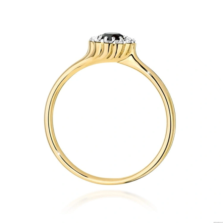 Pierścionek W0622 Czarny Diament 0,50ct żółte złoto