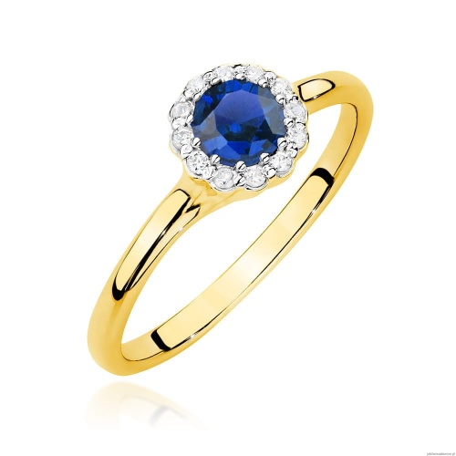 Pierścionek W0622 Szafir 0,50ct żółte złoto