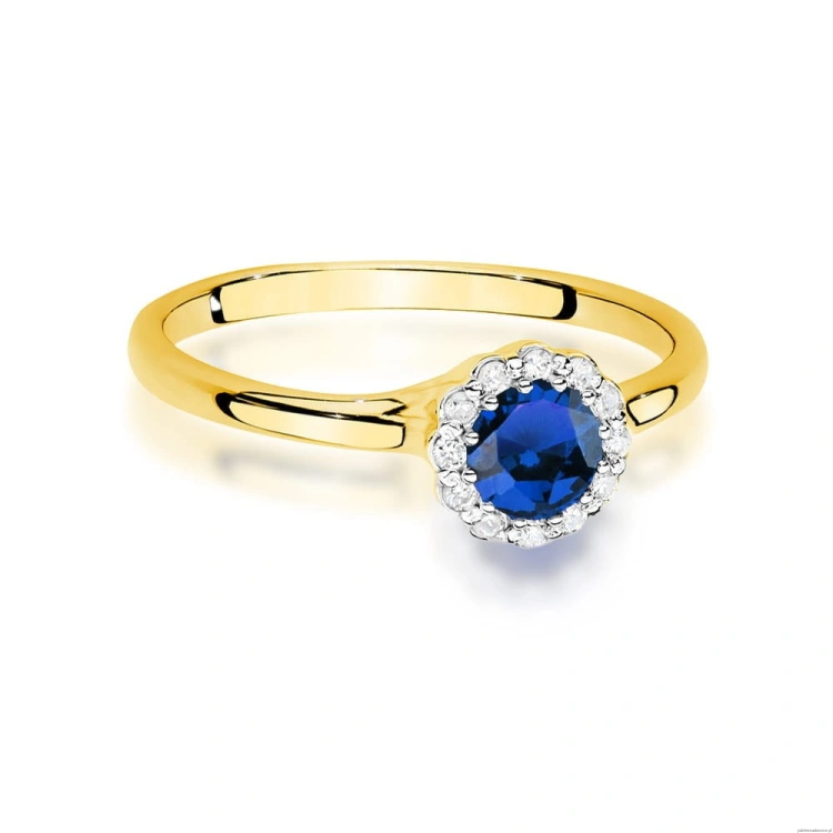 Pierścionek W0622 Szafir 0,50ct żółte złoto