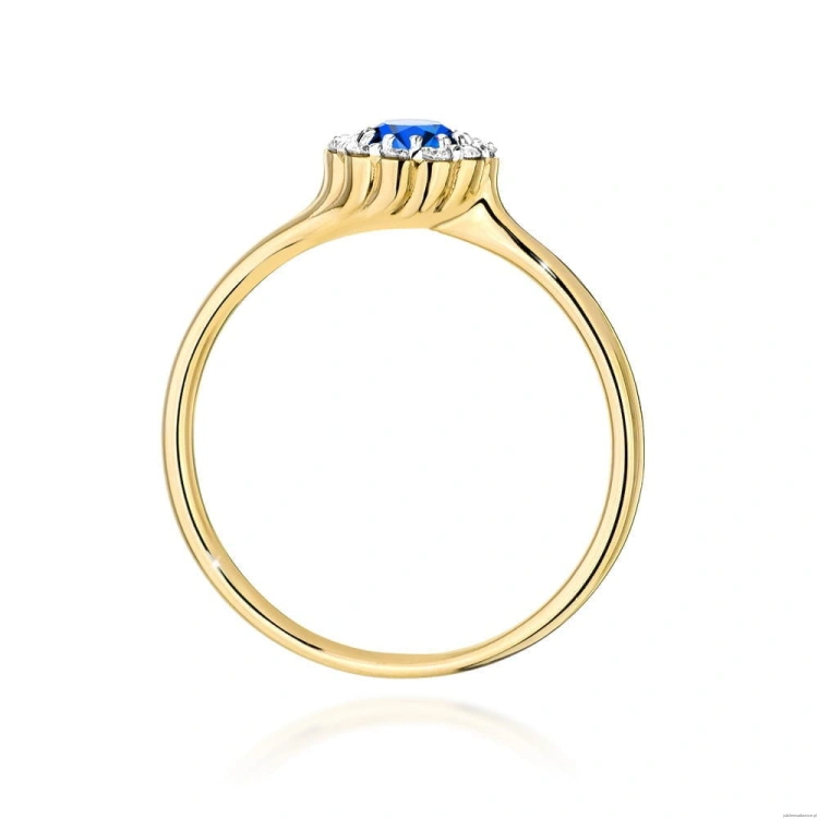 Pierścionek W0622 Szafir 0,50ct żółte złoto